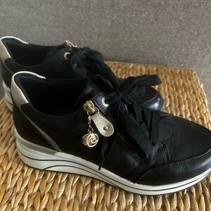 Remonte Black Sneakers with Silver Details